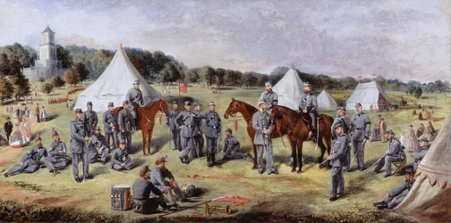 ガントンパークでのノーフォークボランティアの最初の管理バタリオン、1864